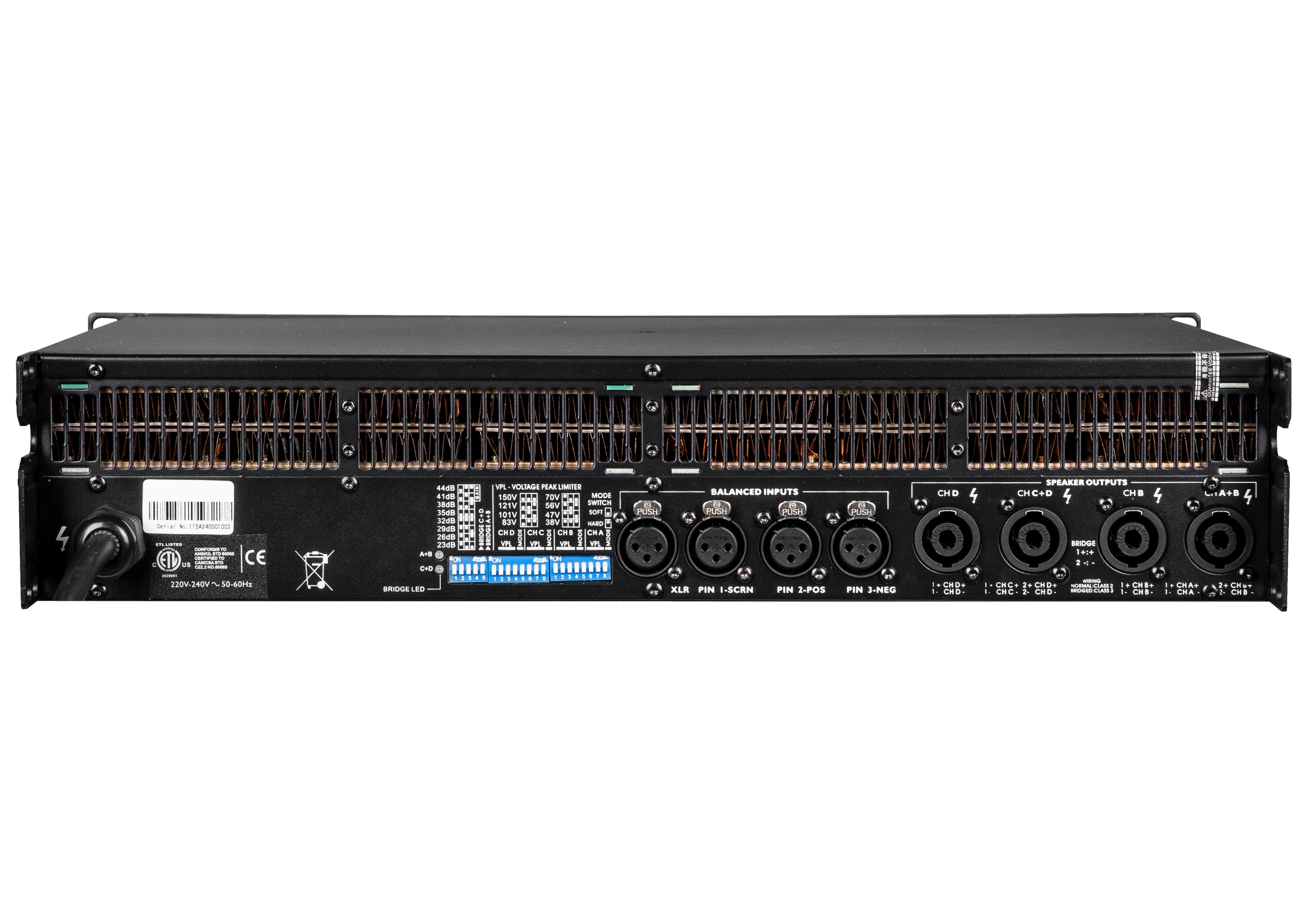 VQ-1300 Four channel power amplifier